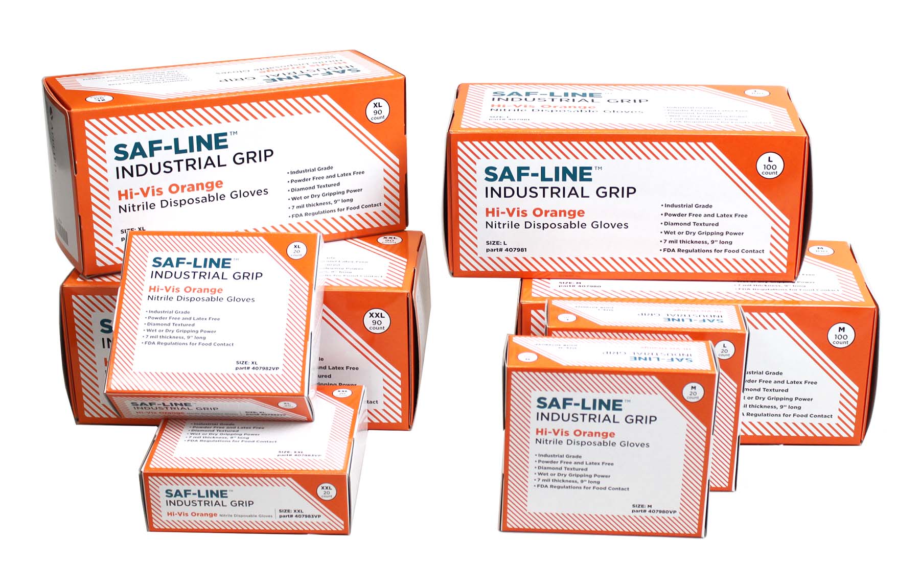 Saf-Line!" Industrial Grip Disposable Gloves